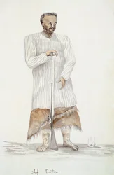 Tahitian Chief, Illustration from the Journey of Louis I Duperrey