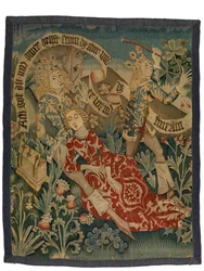 Tapestry depicting two scenes from Der Busant 