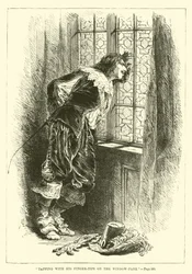 Tapping with His Fingertips on the Windowpane