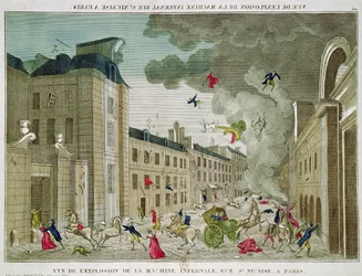 The Attempted Assassination of Napoleon Bonaparte (1769-1821) on the Rue Saint-Nicaise, Paris, 24th December 1800