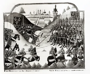 The Battle of Fromigny, 14 April 1450, from Chronique de Charles VII by Jean Chartier