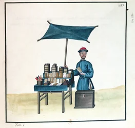 The Book Seller, from a book on the street calls of Peking, c.1785