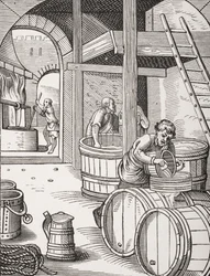 The Brewer, after a 16th Century Illustration Drawn and Engraved by Jost Amman from 