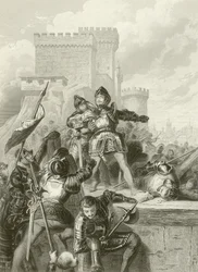 The Chevalier Bayard wounded at the siege of Brescia, 1512