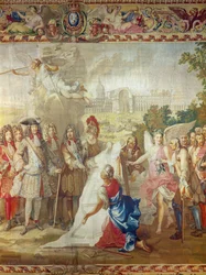The Construction of Les Invalides in 1670, central detail from The History of the King, after Adam Frans Van der Meulen and Charles Le Brun, Gobelins Workshop