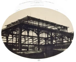 The Construction of the Halles central market, from Revue generale de l