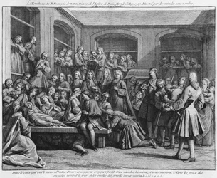 The Convulsionaries of the parish cemetery Saint-Medard in Paris, illustration from La verite des miracles de M. de Paris by Louis Basile Carre de Montgeron, 1737