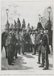 The Delegation of the Trade Unions at Pont de la Concorde during the Demonstration for the 1st May in Paris, 1st May 1890 (engraved by L. Moulignie)