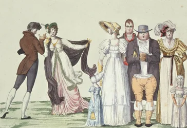 The English Family in Paris, Illustration from Le Supreme Bon Ton