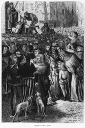The Execution of the Sow from Falaise, illustration from The Man and the Beast by A. Mangin, 1872
