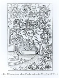 The Fay Melusine, from Whose Flanks Springs the Genealogical Tree of Kings and Emperors, Illustration from Science and Literature in the Middle Ages and Renaissance