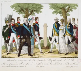 The First Meeting between Louis XVIII and Marie-Caroline-Ferdinande of Bourbon, at the Croix de St. Herem in the Forest of Fontainebleau, 15th June 1816