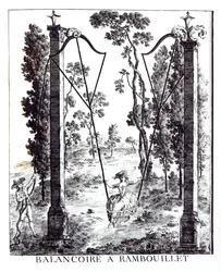 The Garden Swing at Rambouillet, from Details des Nouveaux Jardins a la Mode by George Louis le Rouge, published 1775-78