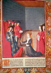 The Holy Roman Empress Richilde of Provence in Compiegne Presenting to Louis the Stammerer the Crown and Sceptre that Had Belonged to His Father Charles II 