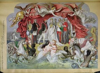 The Inauguration of the Suez Canal, allegory of the union of the Mediterranean and Red Seas, 1870