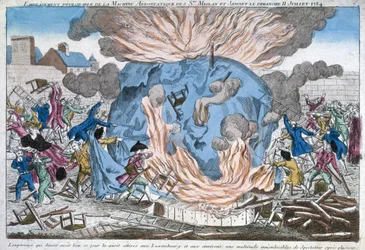 The Lamentable Burning of the Aerostat of Mioloan and Janinet, 11th July 1784