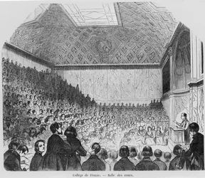 The Lecture Theatre of the College de France, from Tableaux de Paris by E. Texier, 1852