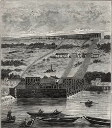 The Machine at Marly - View of the machine of the aqueduct of Marly installed in Bougival - L