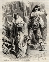 The Marquis of Montespan slapped his wife, the Marquise of Montespan, for she refused him by order of King Louis XIV