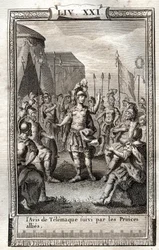 The Notice of Telemachus followed by the Allied Princes - engraving of 1798 in 