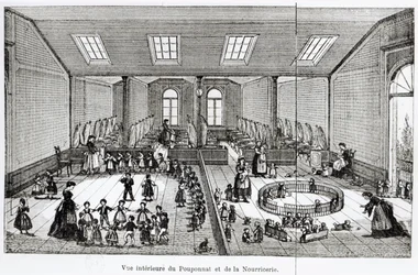 The Nursery in the Familistery of Guise, from Solutions Sociales by Jean-Baptiste Andre Godin, Paris, 1871