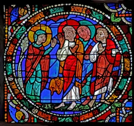 The Passion Window: Resurrection, Mary Magdalene Tells the Others