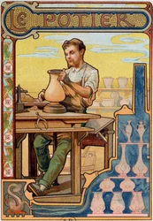 The Potter, illustration from a book on the crafts