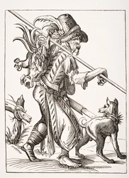 The Poulterer, after a 16th century illustration drawn and engraved by Jost Amman from 