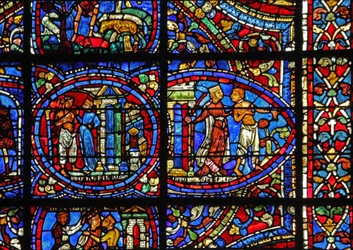 The Prodigal Son window: a courtesan throws him out