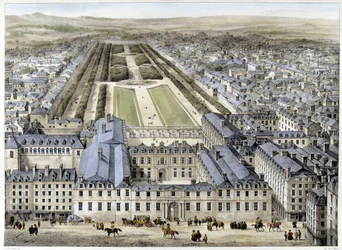 The Royal Palace in 1679, seen from St Honoré Street - lithography