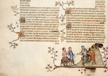 The Sacrifice of Isaac, from The Bible of Jean de Sy, c.1355