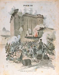 The Siege and Capture of the Bastille on 14th July 1789, cover illustration of a school exercise book