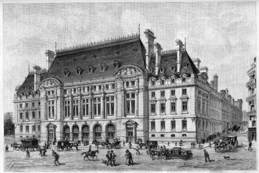 The Sorbonne renovated in 1887, from the rue des Ecoles.