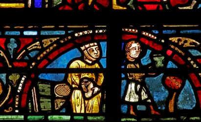 The St Lubin Window: Donors - Wine Makers: He Serves the Wine, She Holds the Money Bag
