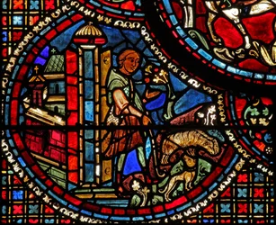 The St Lubin Window: With His Dog Guards the Flock