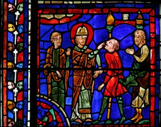 The St Martin window: the saint heals a possessed soul
