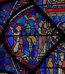 The St Thomas Window: As He Prays Demon Breaks Pagan Statues