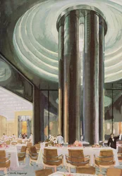The Tourist class dining room aboard the Normandie