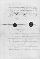 The Treaty of the Pyrenees, signed by Cardinal Jules Mazarin and Don Luis Mendez de Haro 7th November 1659