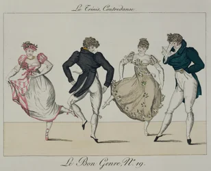 The Trenis Quadrille, plate 19 from Le Bon Genre, 1805