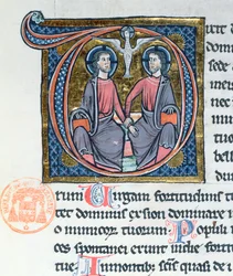 The Trinity (illuminated initial from a Latin Bible)