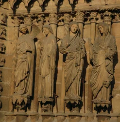 The Visitation, four jamb figures from the West Facade of the Cathedral, c.1230-40