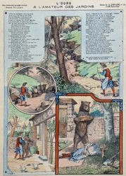 The Bear and the Garden Lover - Fables de La Fontaine in Images of Epinal