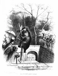 The bear pit of the Jardin des Plantes in Paris - engraving