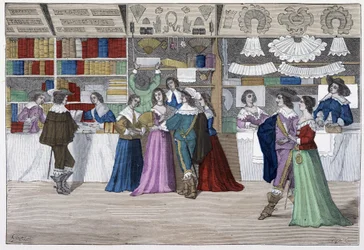 The Boutiques of the Gallery of the Courthouse under Louis XIII - in 