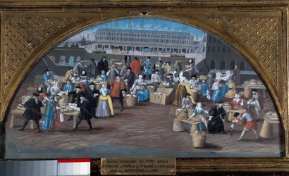 The bread march and the poultry march on the Quai des Augustins around 1670. Paris, Musee Carnavalet