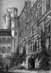 The castle of Heidelberg in Germany (engraving in 