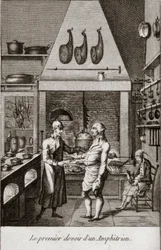 The first duty of an Amphitrion - engraving in 