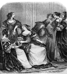 The literary salon of the Marquise de Rambouillet inspired Moliere to write “Les precieuses ridicules”. Around the Marquise (nee Catherine de Vivonne)