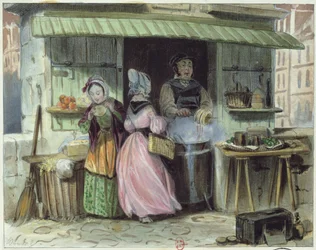 The merchant of oublies in Paris, 1st half 19th century